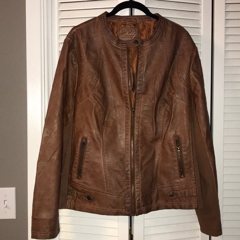 Faux-Leather Moto Jacket